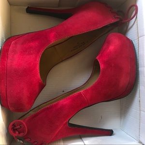 Wild Rose, Ruby Red Velvet Heels
